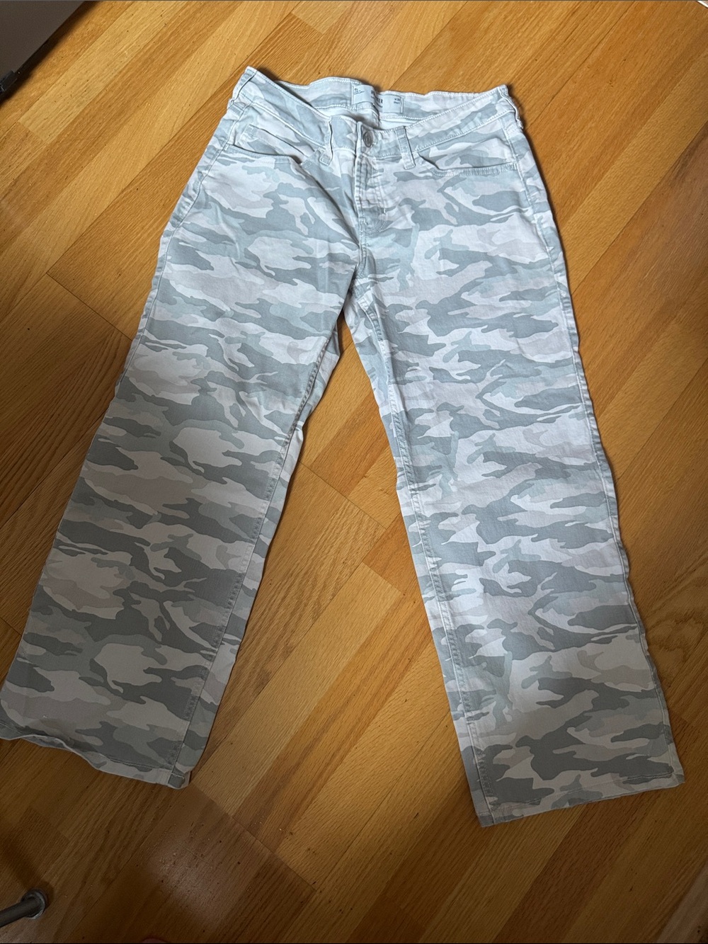 Hollister Light Gray Low-Rise Baggy Shorts